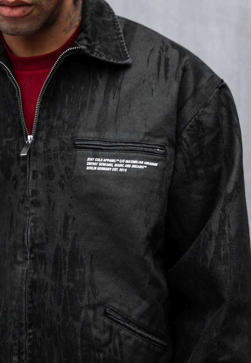 Stay Cold Apparel - Black Anvil Distressed Black - Jeans Jacket | Men-Image