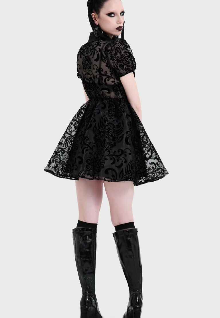 Killstar Bloodlust Organza Mini Black Vestido