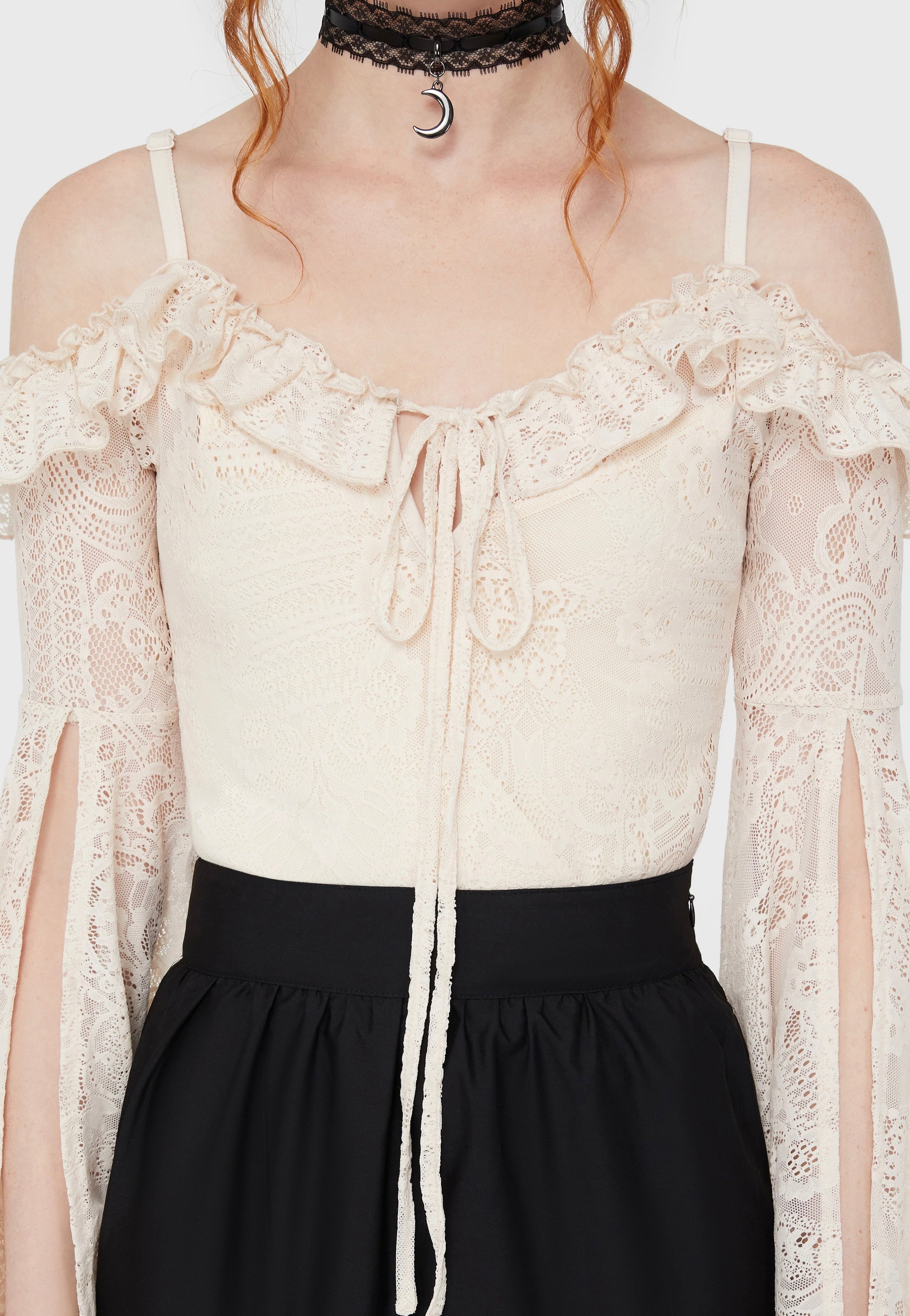Killstar - Breathless Lace Ivory - Top | Women-Image