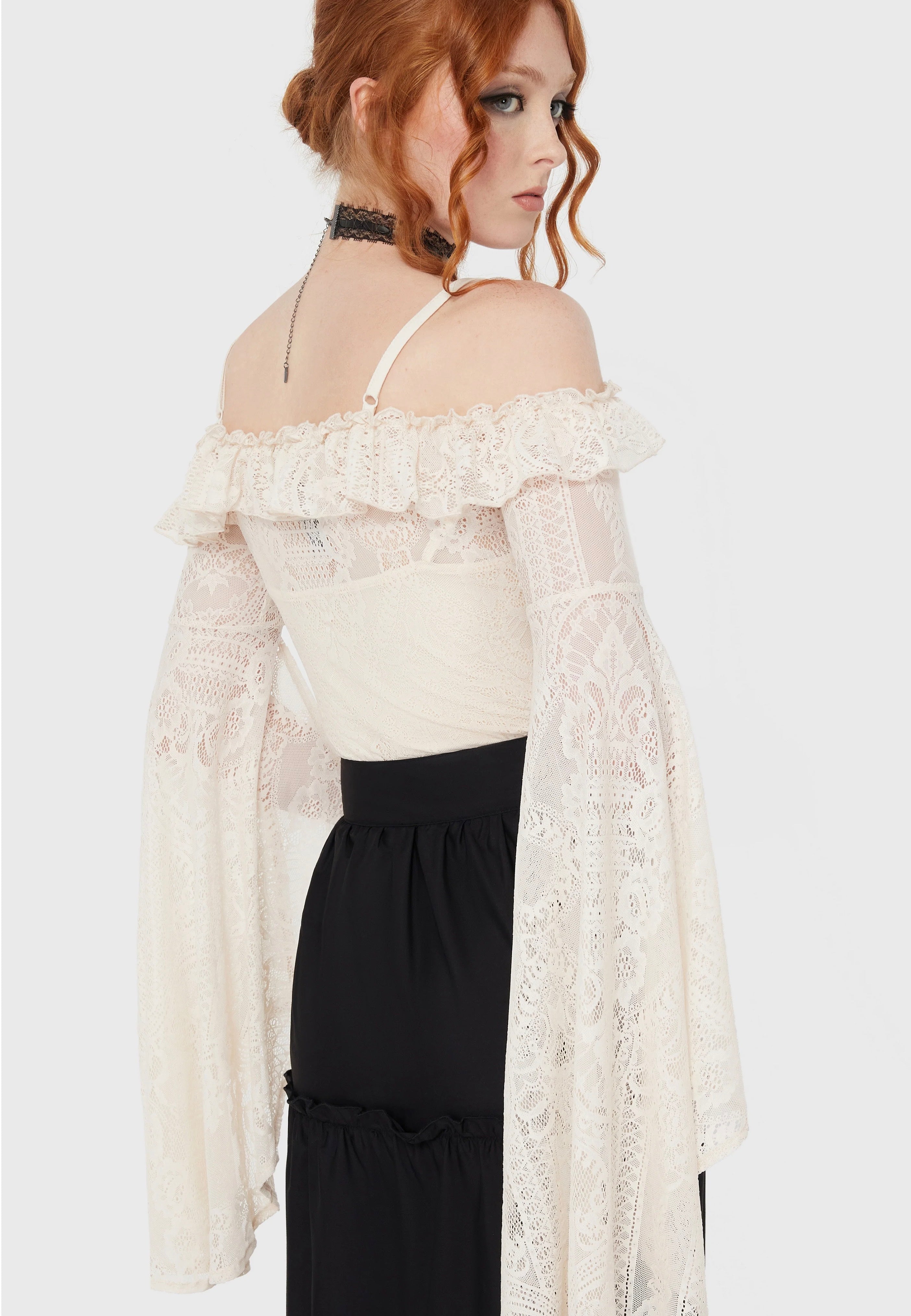 Killstar - Breathless Lace Ivory - Top | Women-Image