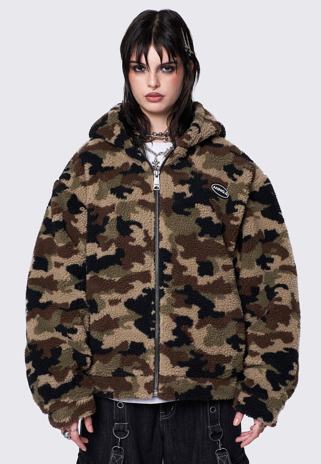 Minga London - Camo Fleece Zip Up Hooded - Jacket | Nuclear Blast