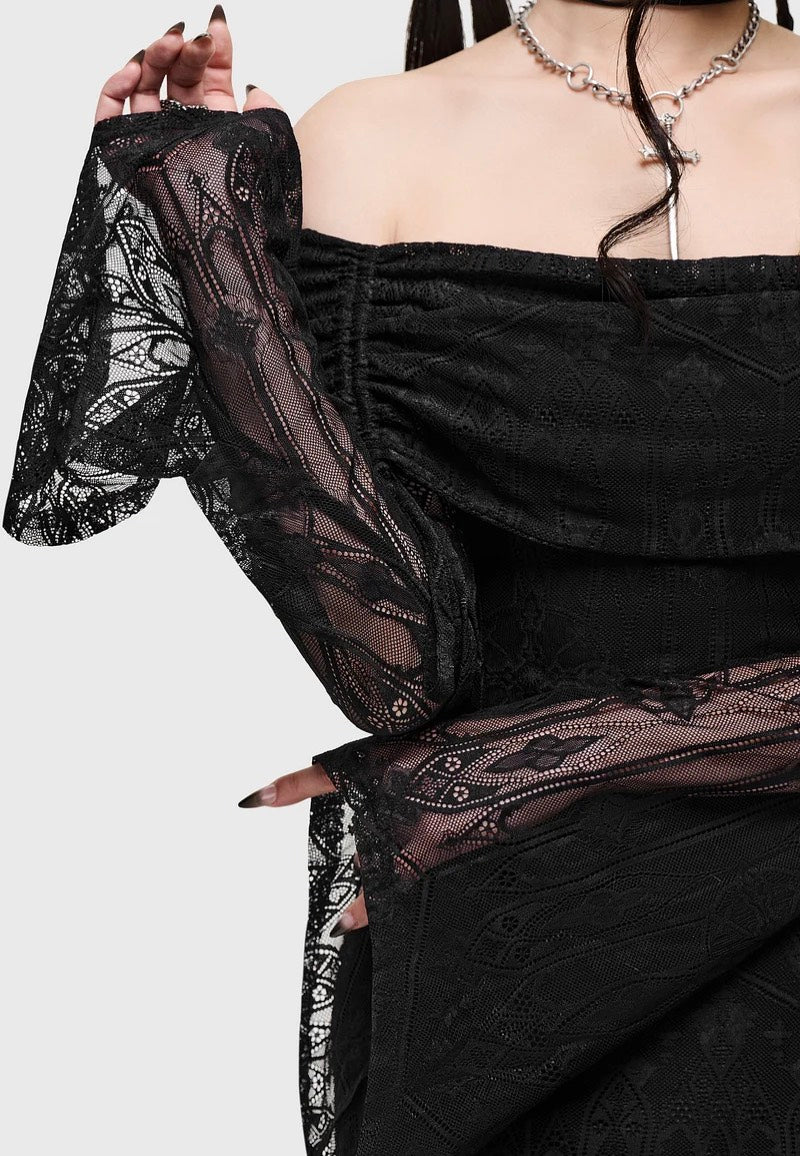 Killstar Cathedra Maxi Black Vestido