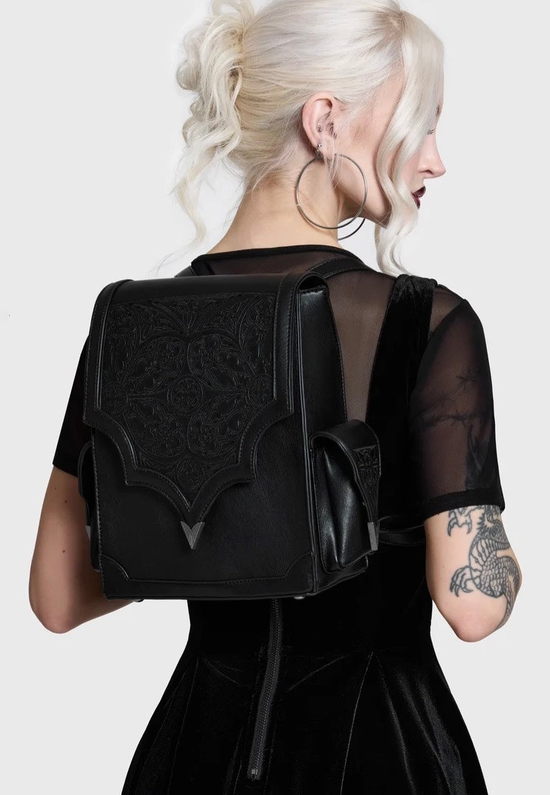 Killstar Cathedra Embroidered Black Backpack