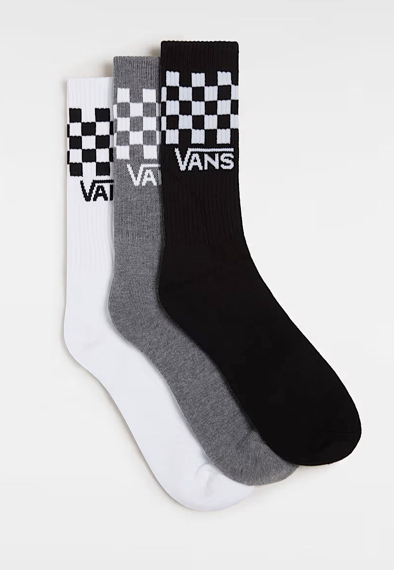Vans - Classic Check Crew Rox Checkerboard Pack Of 3 Black/White - Socks | Neutral-Image