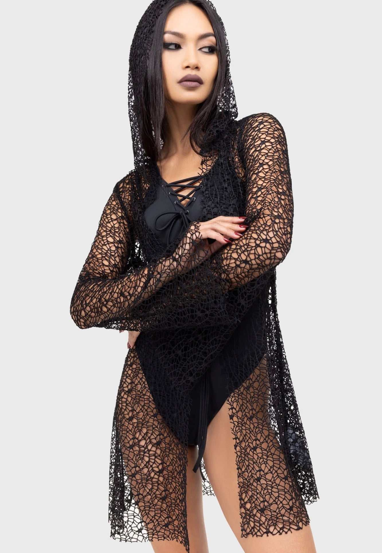 Killstar - Cobweb Cove Black - Cloak | Women-Image
