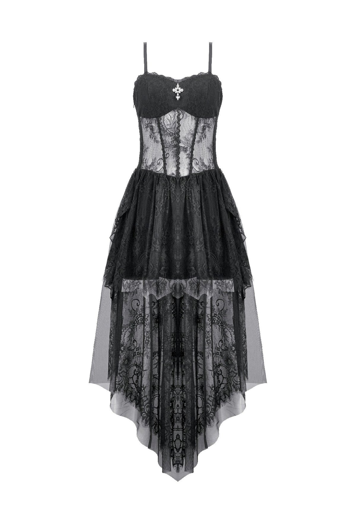 Dark In Love Dark Ritual Gothic Lace Hollow Tail Vestido