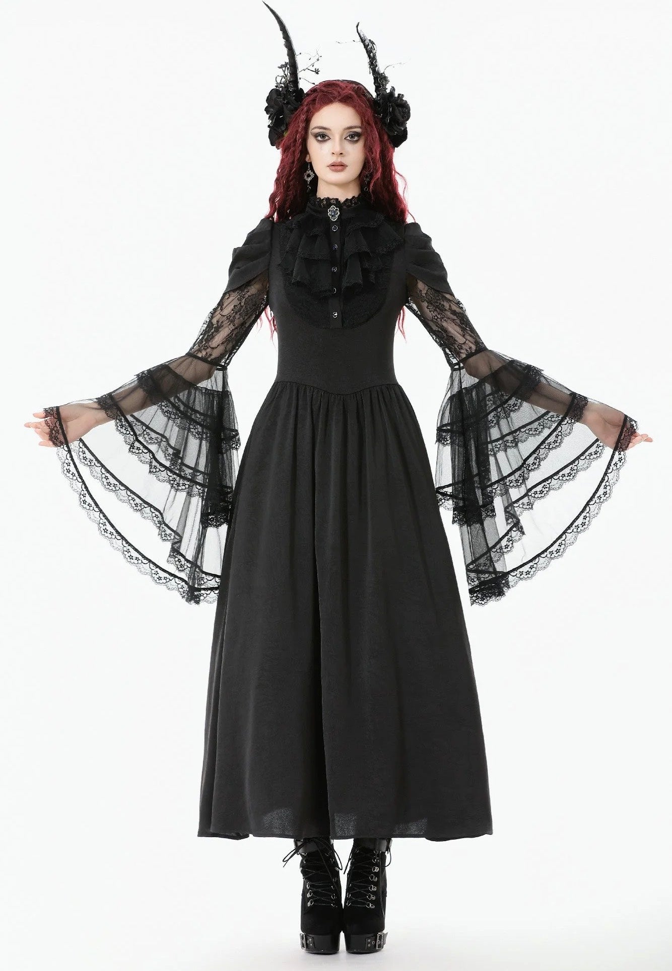 gothic dresses victorian Sweetheart Neck Jacquard 2-piece Dress weddin dresses wedding ball gown with sleeves Dark In Love - Gothic