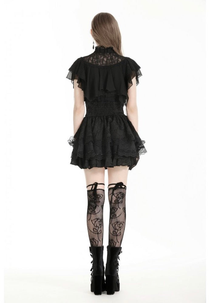 Dark In Love - Gothic Tattered Cape Mock Two-Piece - Blouse | Women-Image
