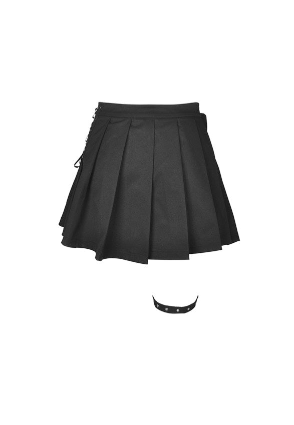 Dark In Love Punk Rock Locomotive Irreqular Black Minifalda