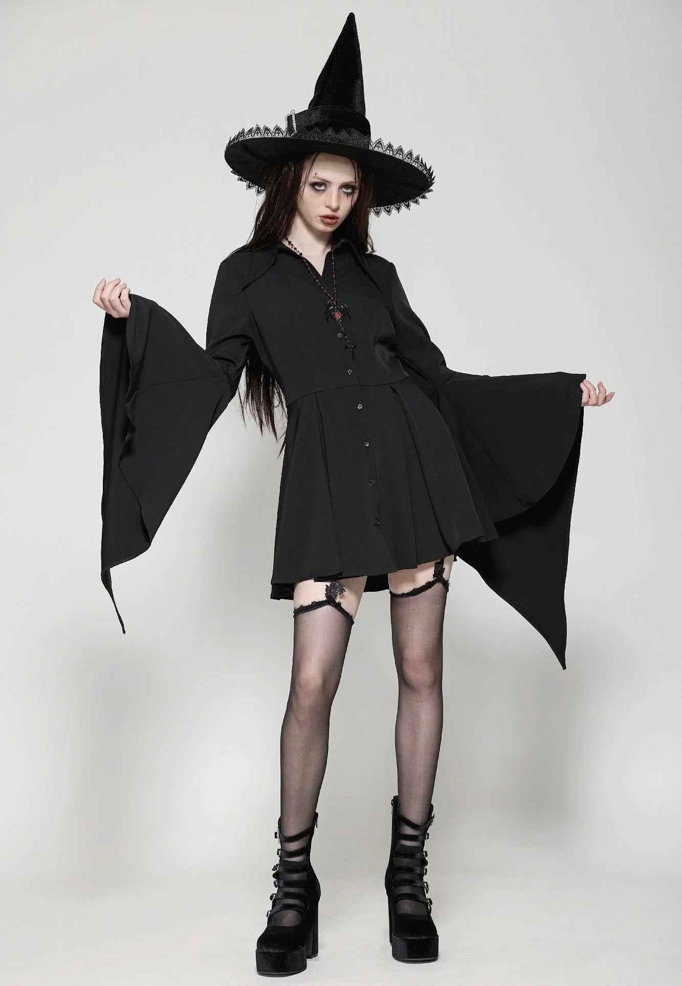 love witch black dress Dark In - Witchy Bell-Sleeve Shirt - elaine love witch black dress