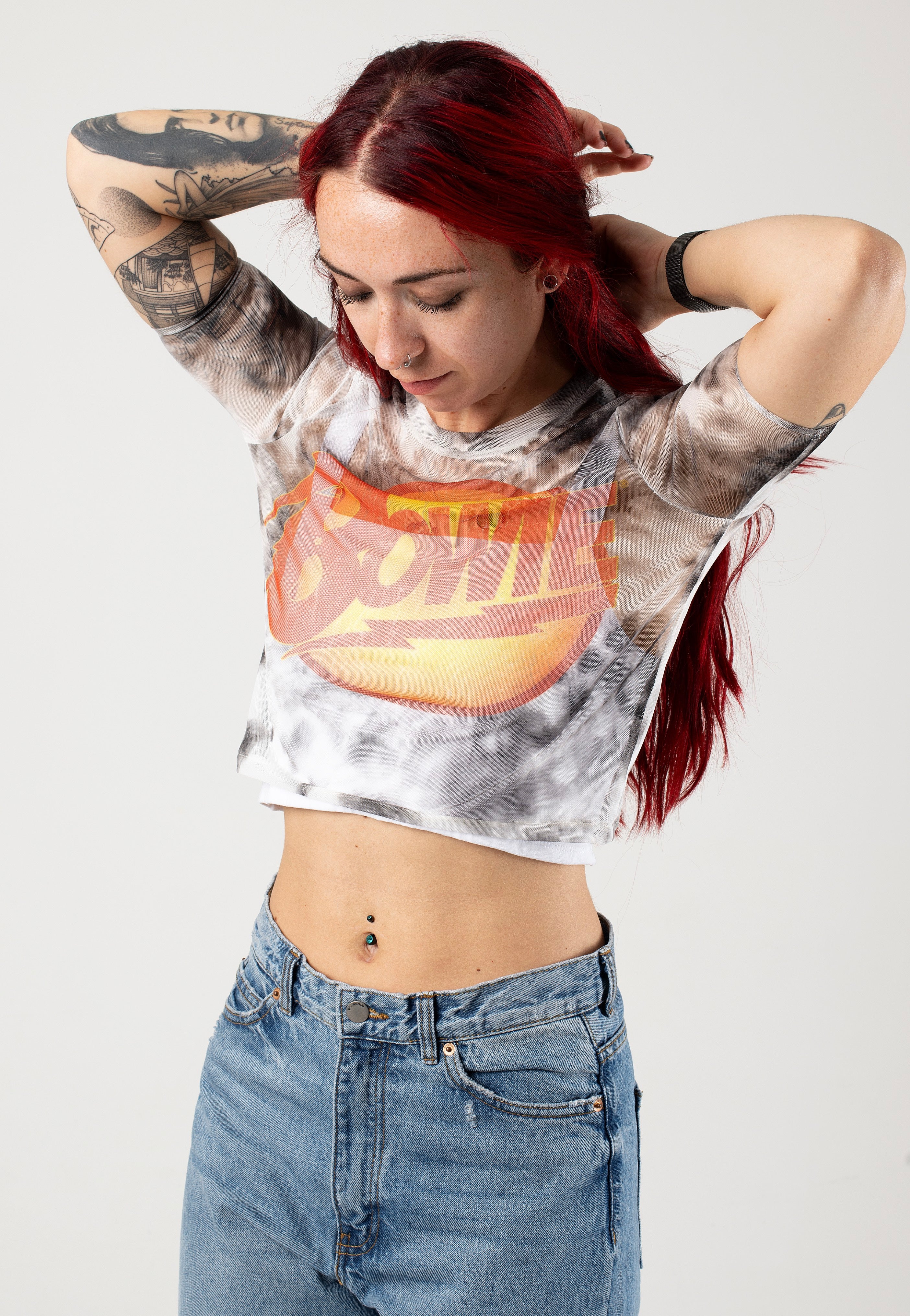 David Bowie - Diamond Dogs Logo Mesh Cropped - Girly | Women-Image
