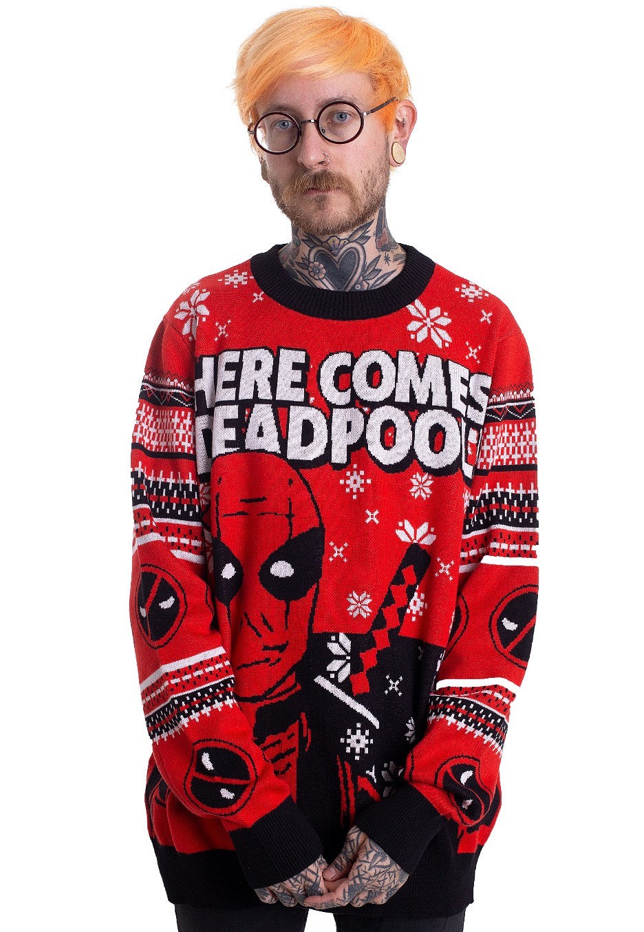 Deadpool Merry F X-Mas Red Jersey de punto