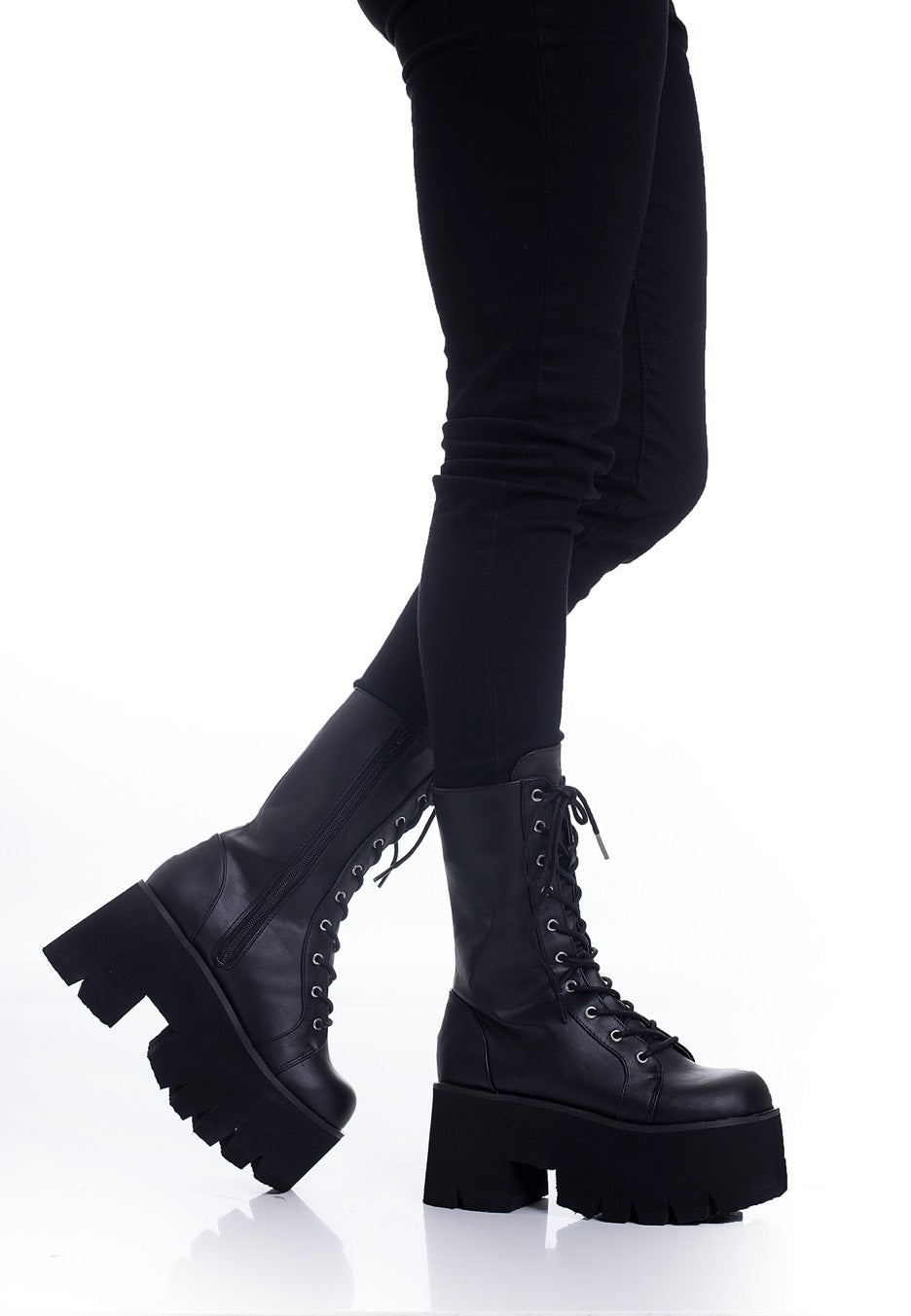 DemoniaCult - Ashes 105 Chunky Heel Black - Girl Shoes | Women-Image