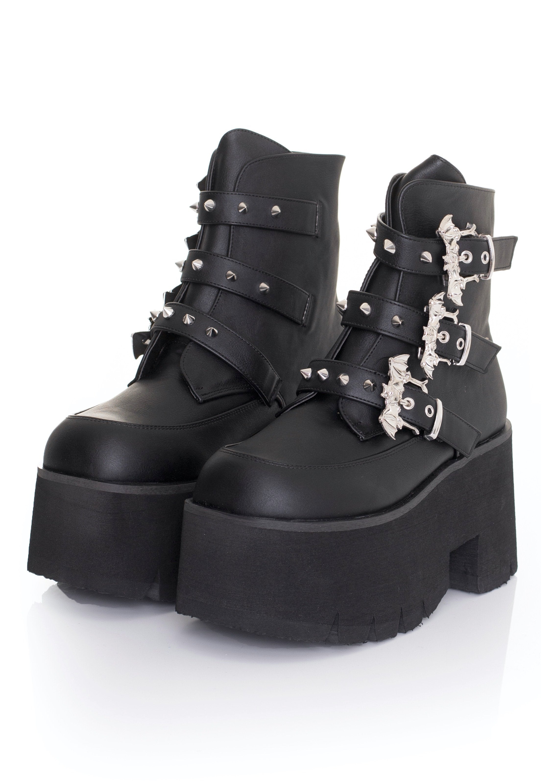 DemoniaCult - Ashes 55 Black Vegan Leather - Girl Shoes