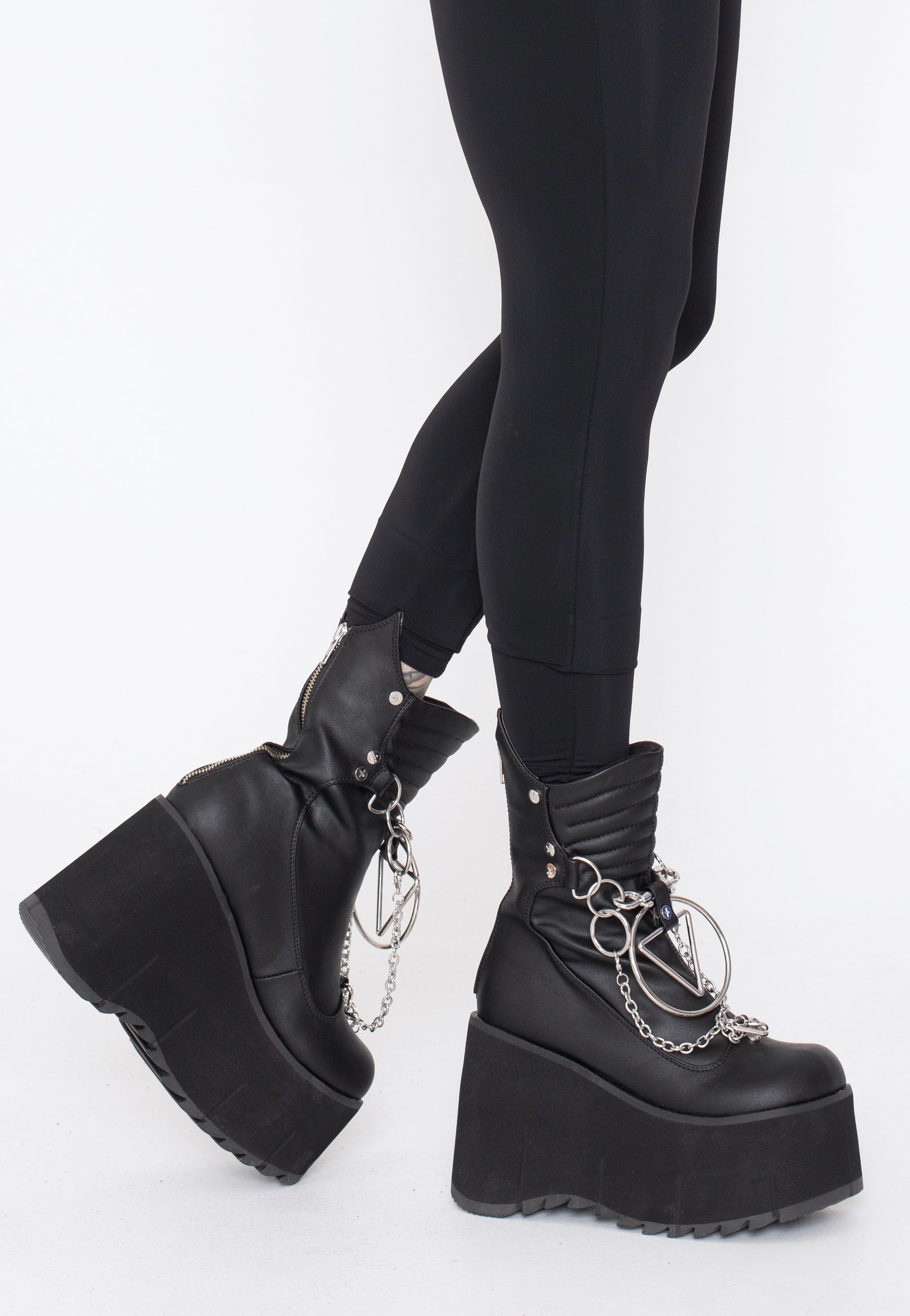 DemoniaCult - Kera 130 Black Vegan Leather - Girl Shoes | Women-Image