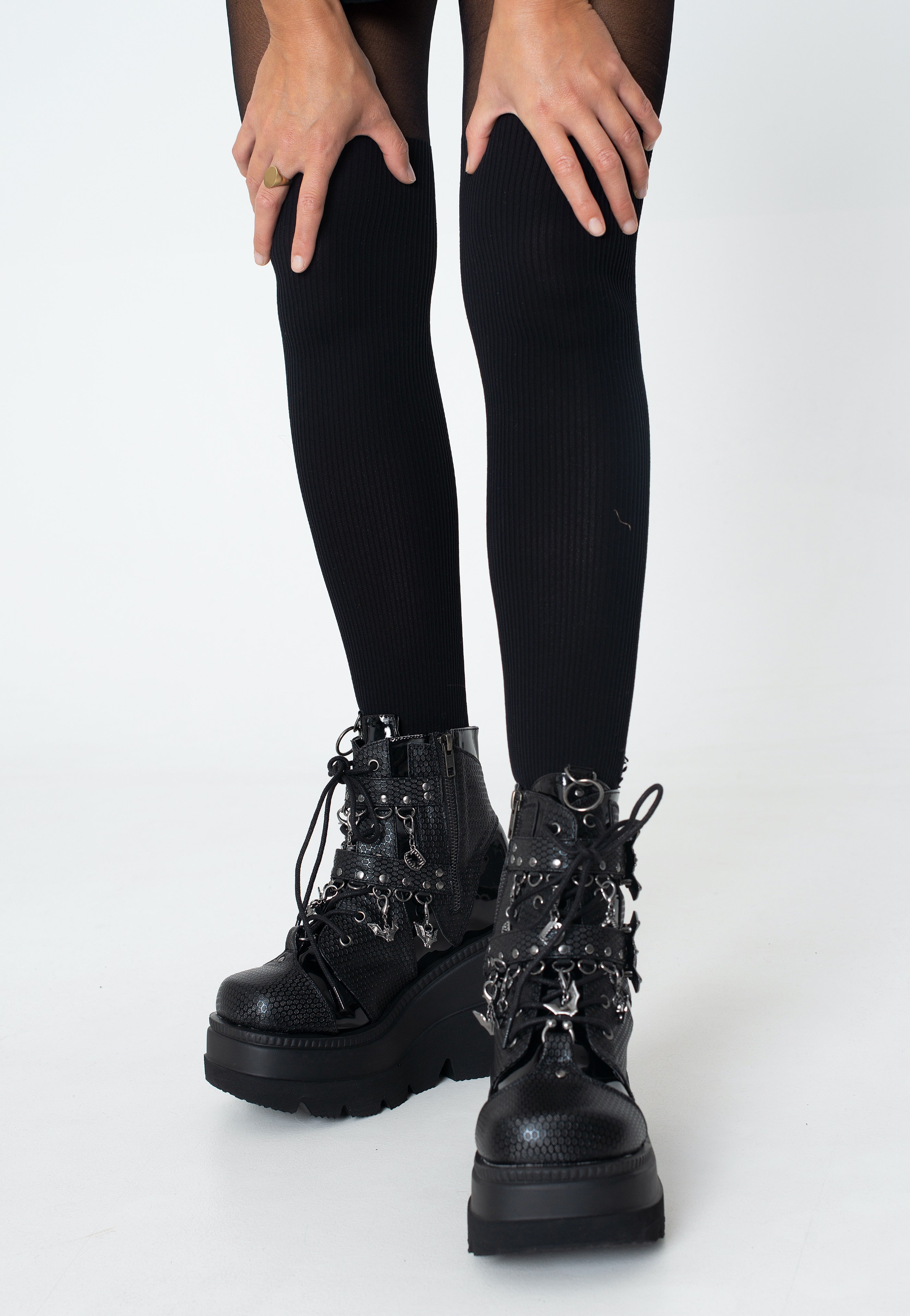 DemoniaCult - Shaker 66 Black Vegan Leather - Girl Shoes