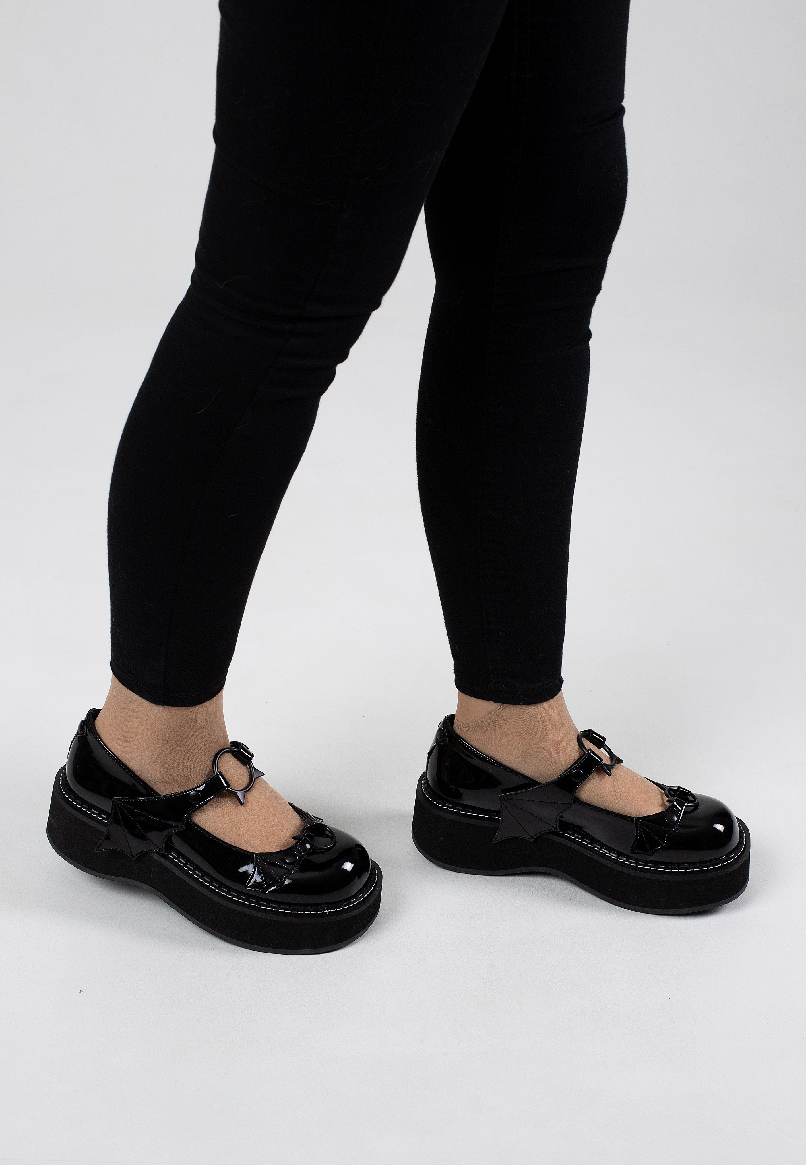 DemoniaCult - Emily 23 Black Pat - Girl Shoes | Women-Image