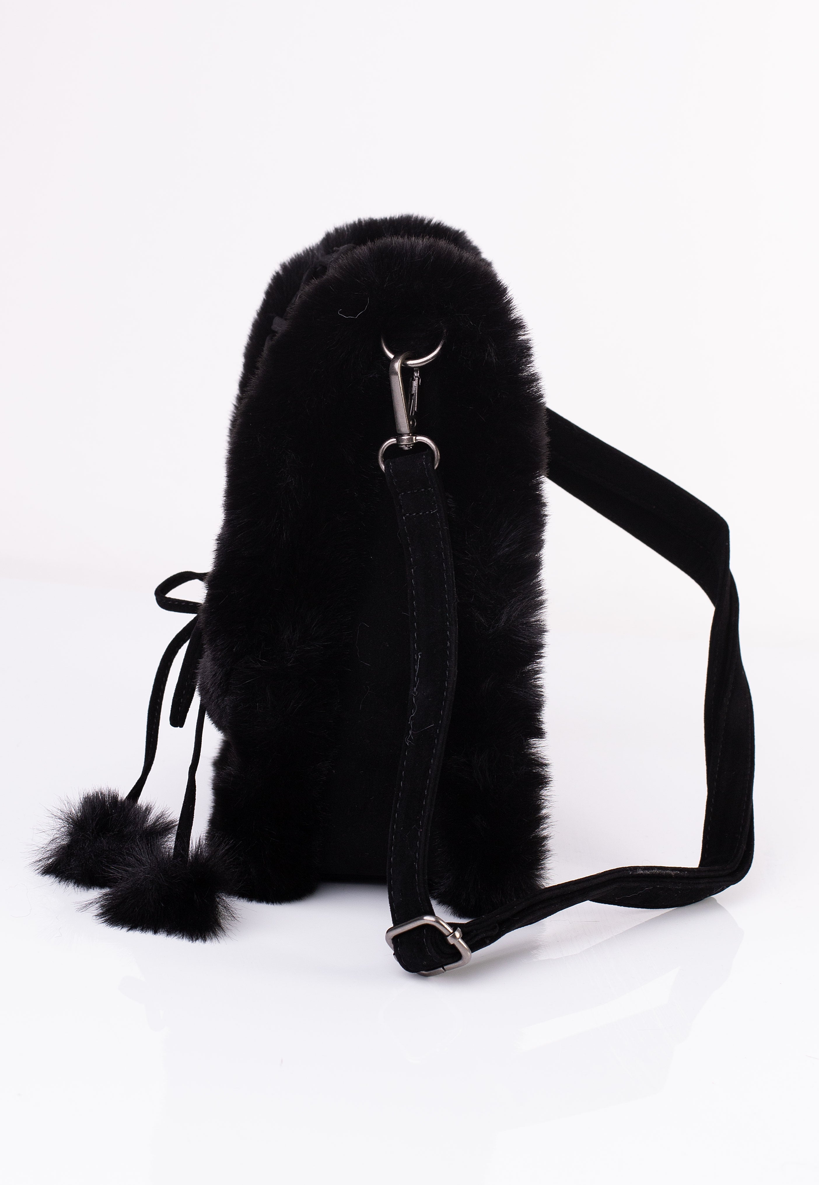 DemoniaCult - Faux Suede And Fur Crossbody Black - Bag | Neutral-Image