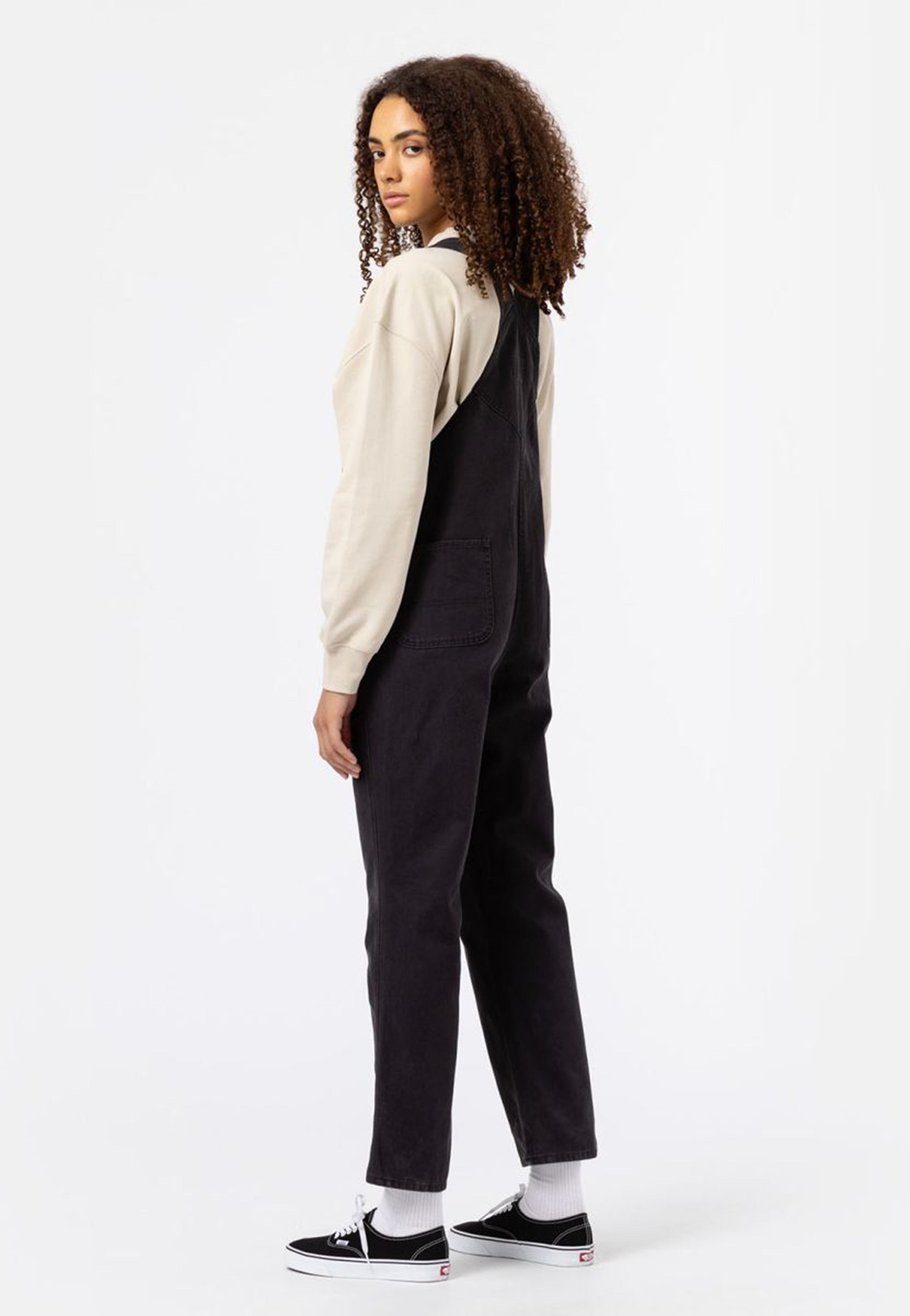 Dickies - W Duck Canvas Bib Stone Washed Black - Dungarees | Women-Image