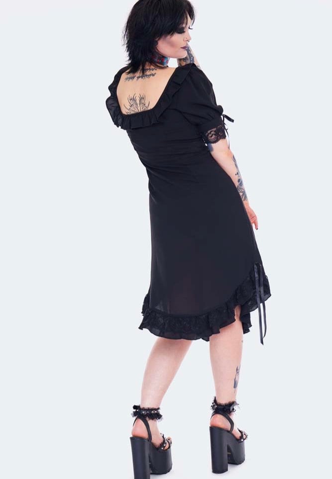 Jawbreaker - Lace Neck Black - Dress
