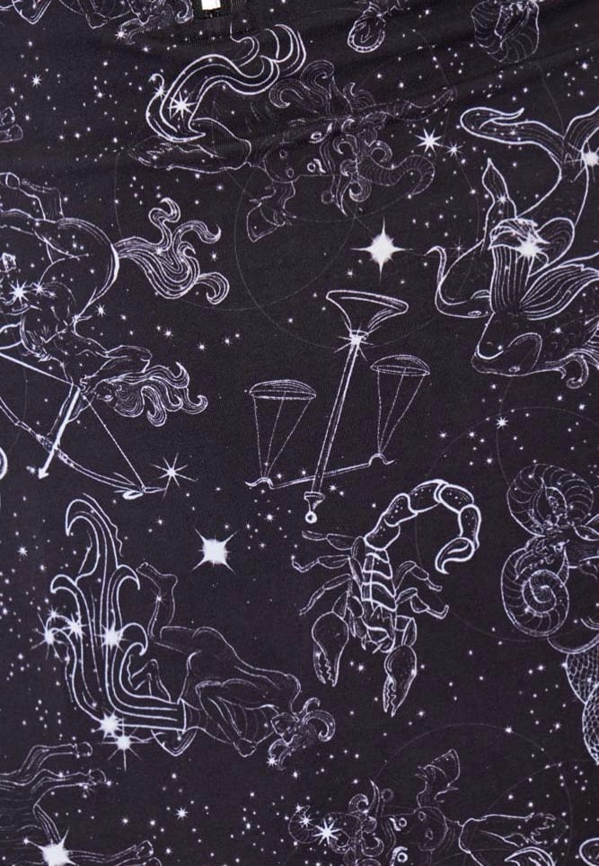 Jawbreaker - Mini Cami Zodiac Constellation Printed Black - Dress