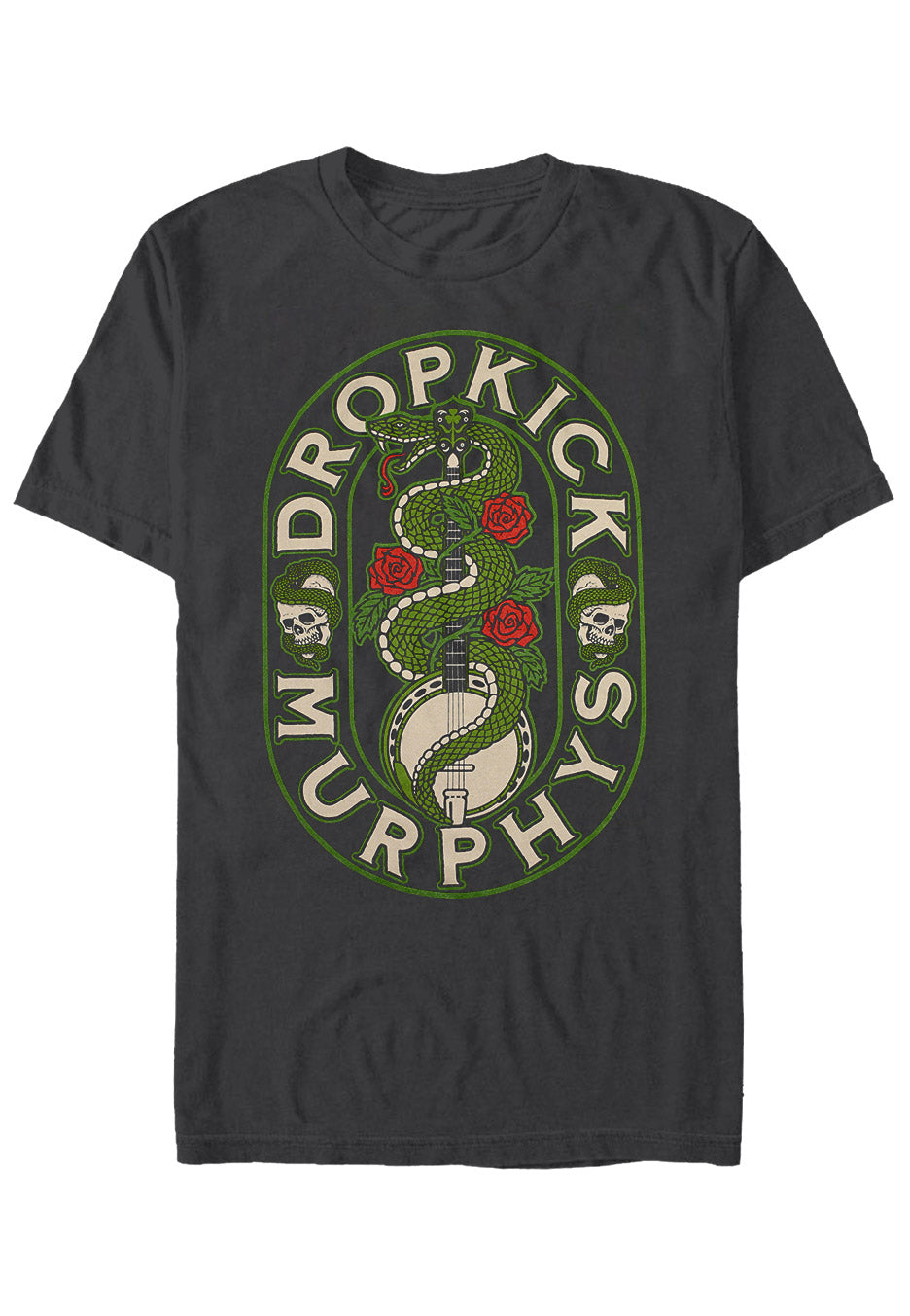 Dropkick Murphys - Snake Banjo Logo Charcoal - T-Shirt | Neutral-Image