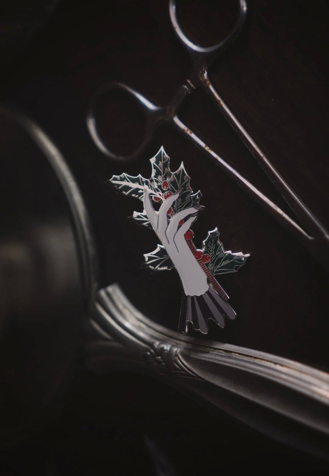 Lively Ghosts Victorian Holiday Pin