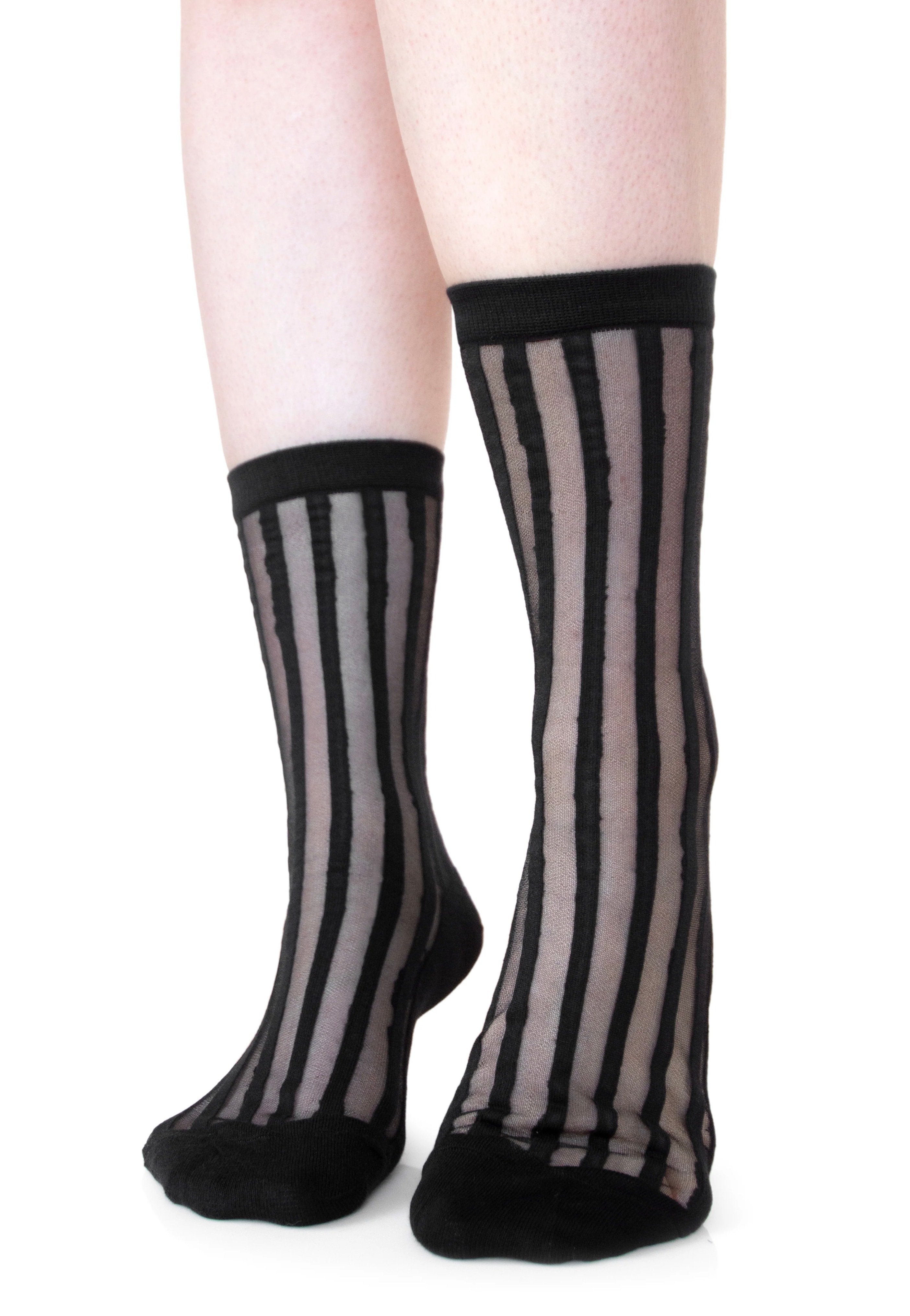 Foxblood - Mesh Vertical Striped Black - Socks