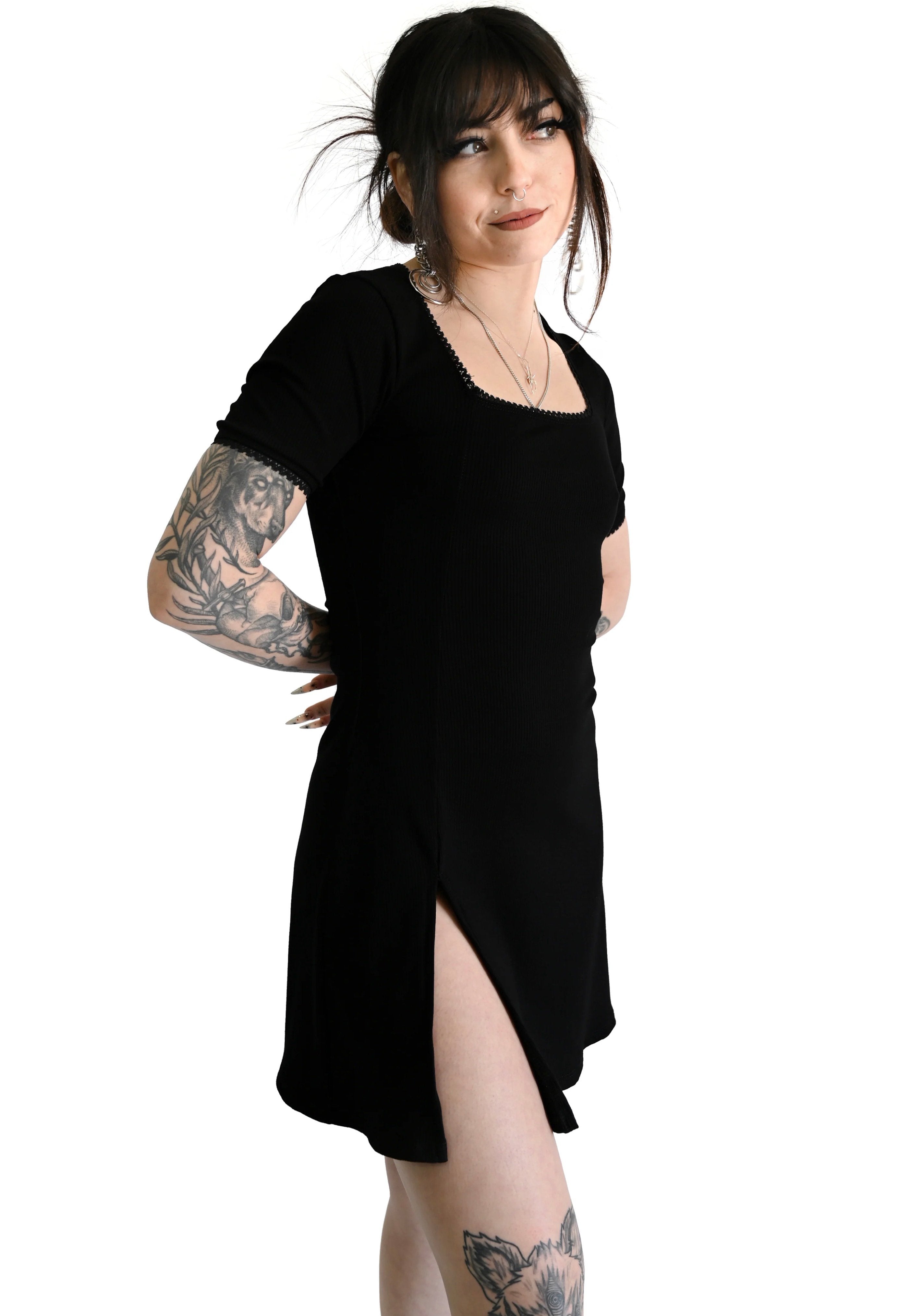 Foxblood - Natalie Ribbed Mini Black - Dress