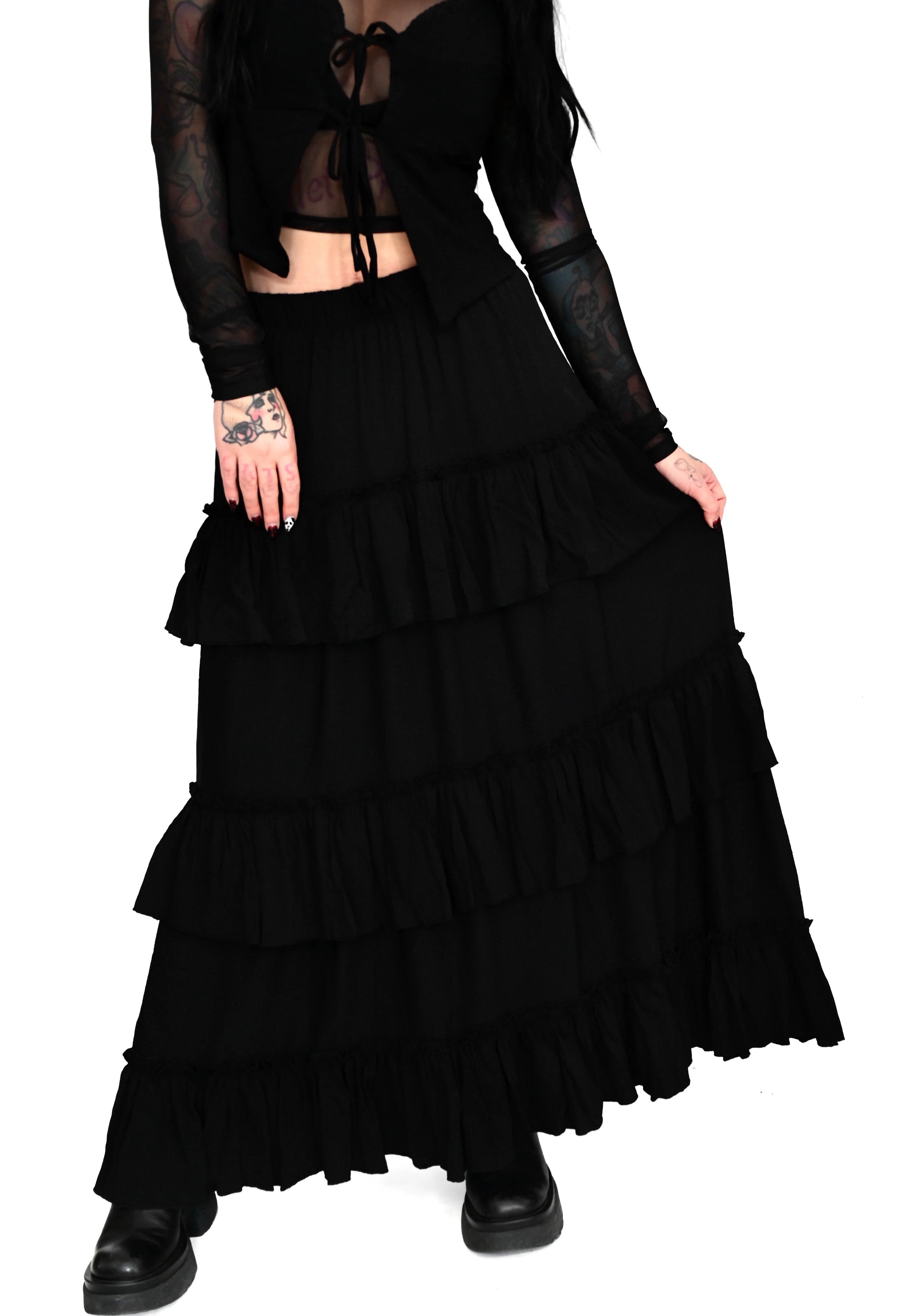 Foxblood - Leah Ruffle Black - Skirt