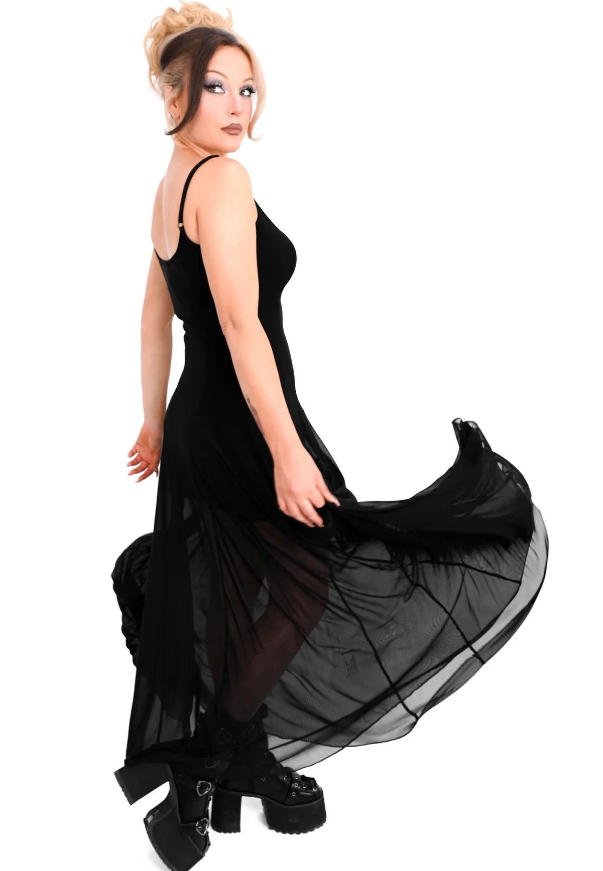 Foxblood - Julia Mesh Black - Dress | Women-Image