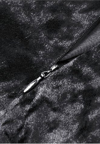 Dark In Love - Gothic Dark Velvet V-Neck Long Slim - Dress | Women-Image