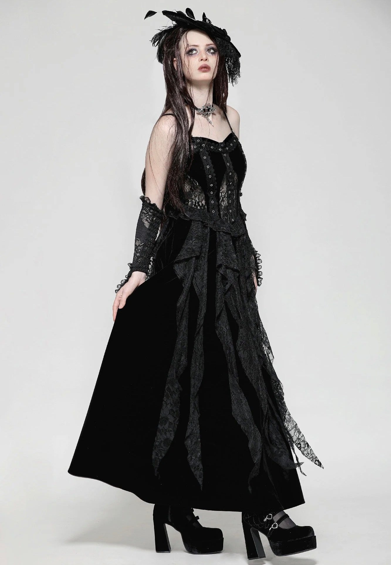 Dark In Love - Romantic Gothic Sexy Hollow Waist - Dress | Women-Image