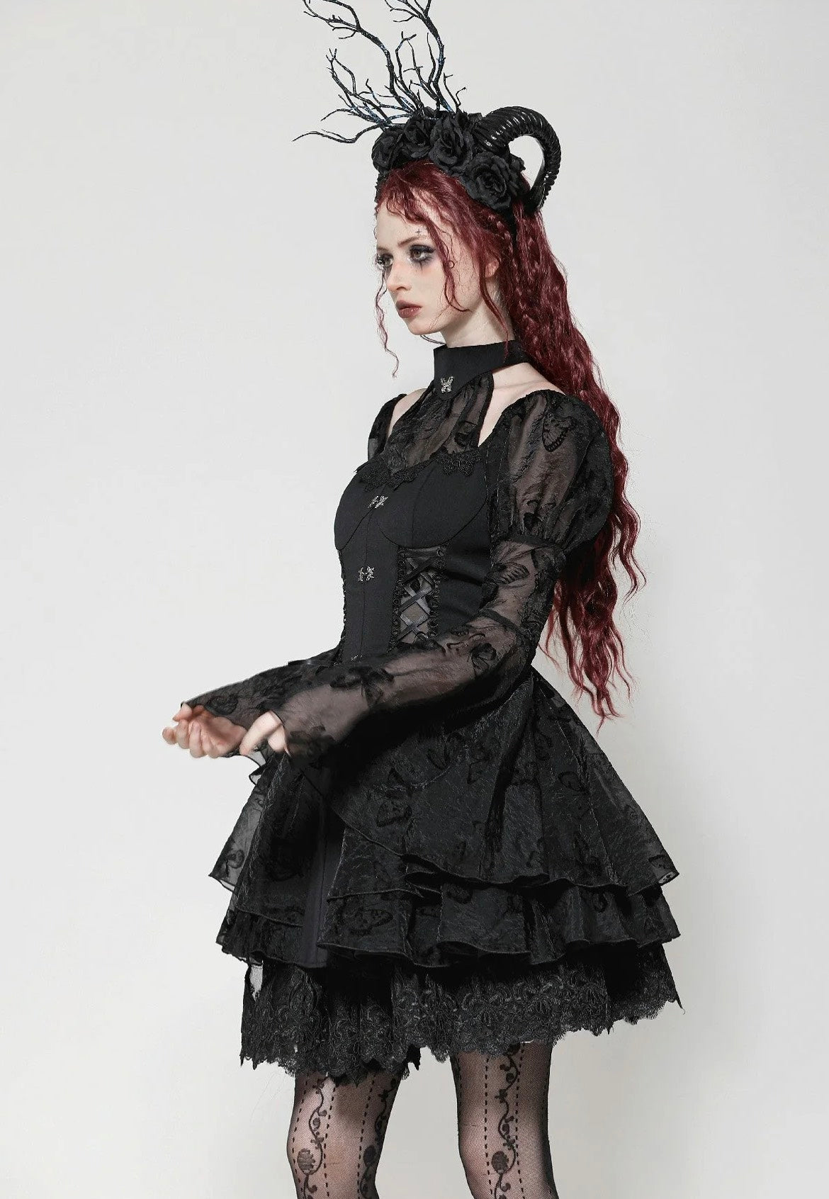 Dark In Love - Gothic Lolita Butterfly Big Sleeves - Dress | Women-Image