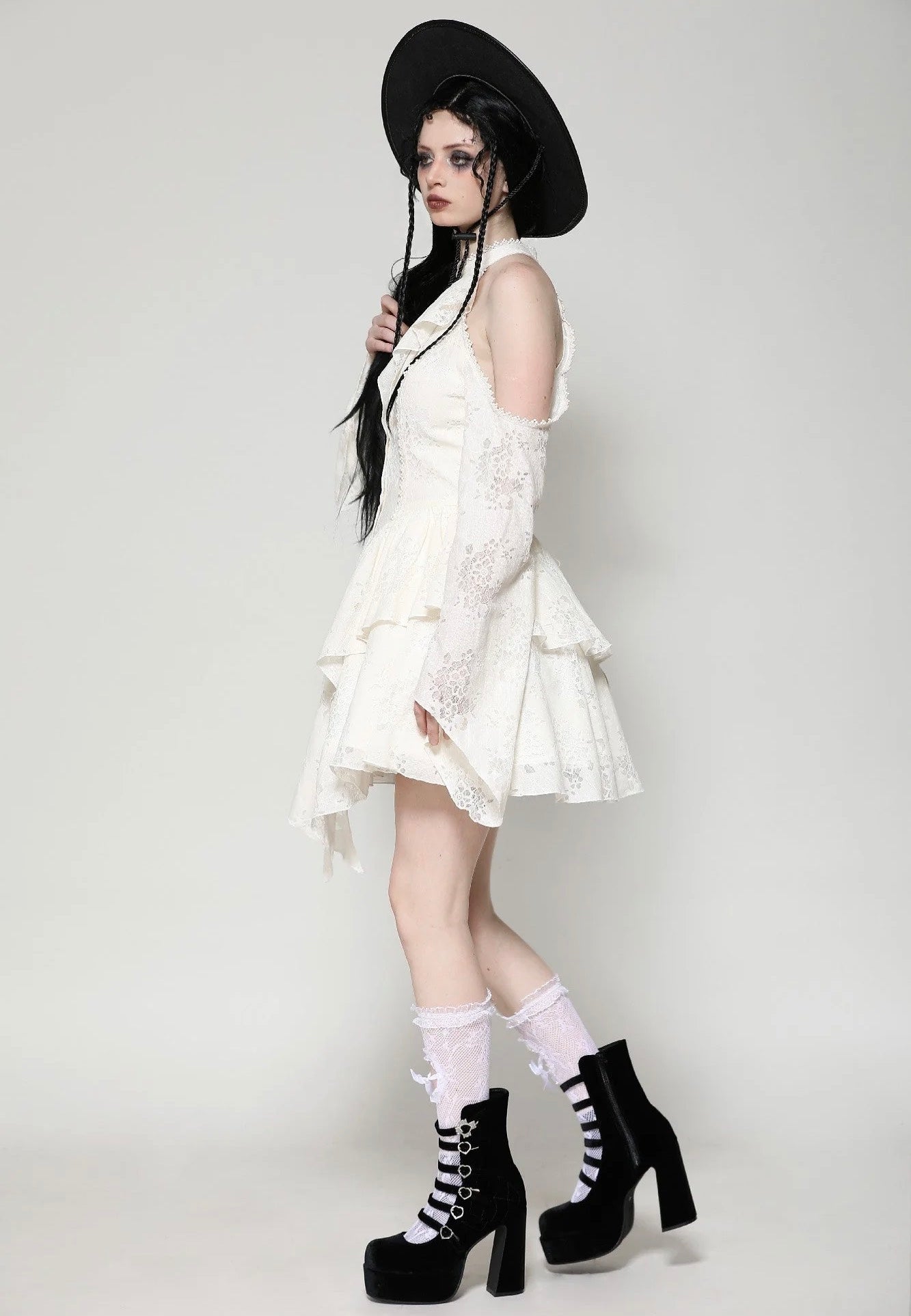 Dark In Love - Beige Steampunk Off-Shoulder Sexy - Dress | Women-Image