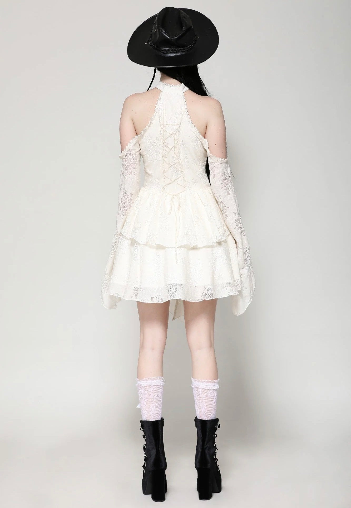 Dark In Love - Beige Steampunk Off-Shoulder Sexy - Dress | Women-Image