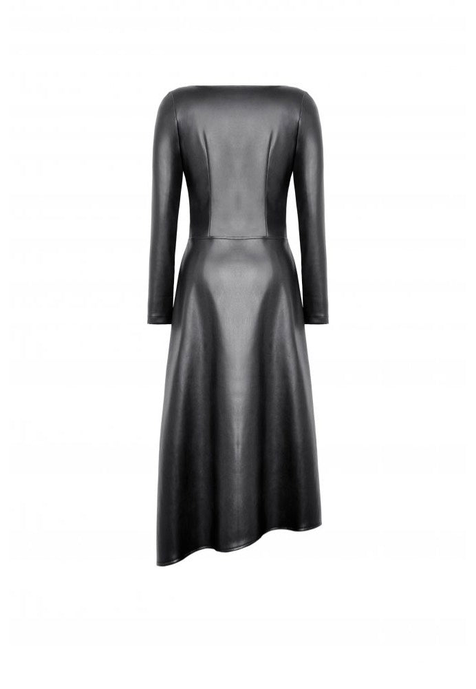 Dark In Love - Edgy Leather Punk Asymmetrical - Dress | Women-Image