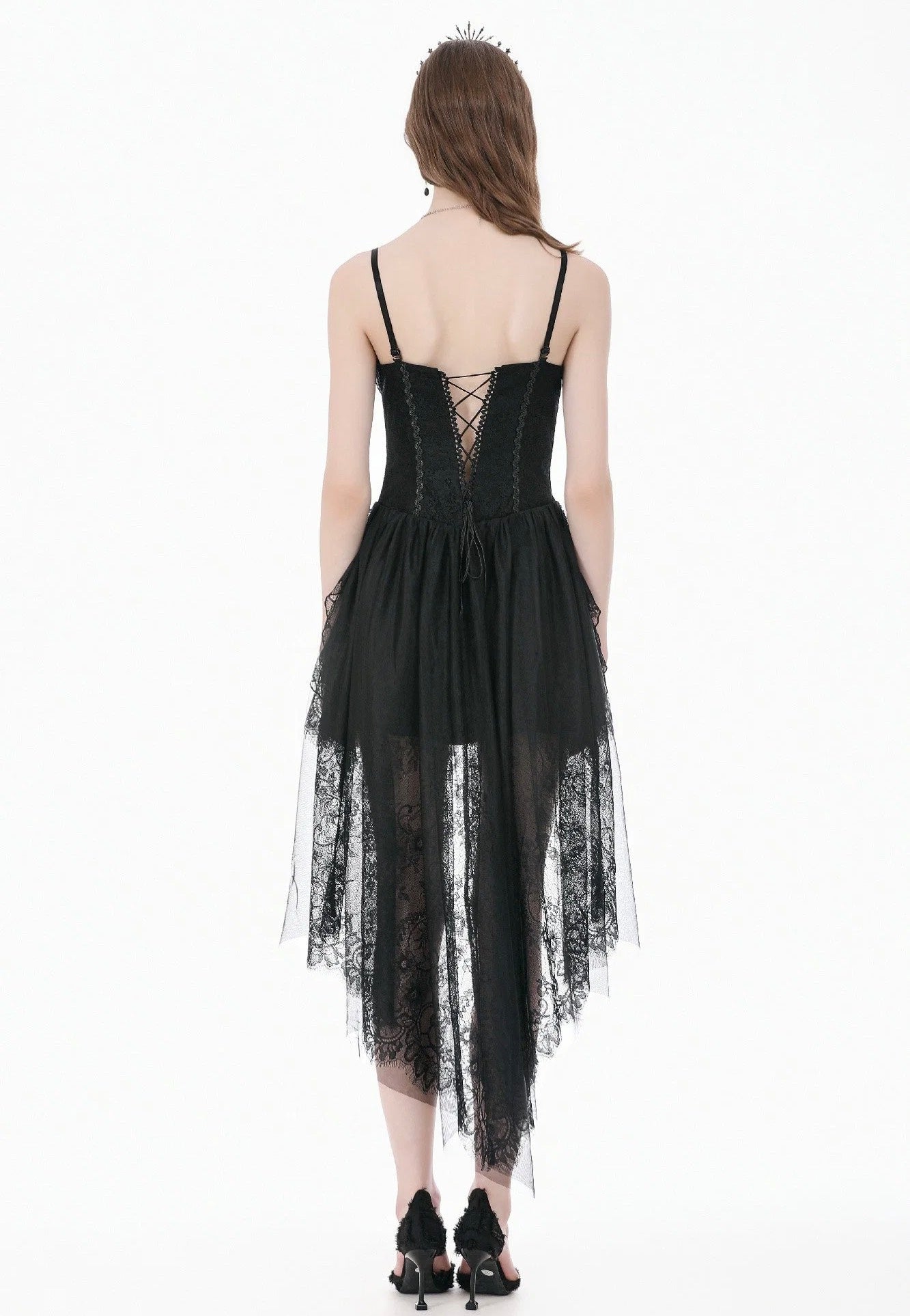 Dark In Love Dark Ritual Gothic Lace Hollow Tail Vestido