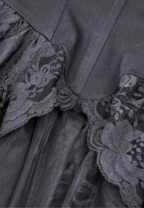 Dark In Love - Gothic Elegant Lady Lace Dovetail - Dress | Women-Image