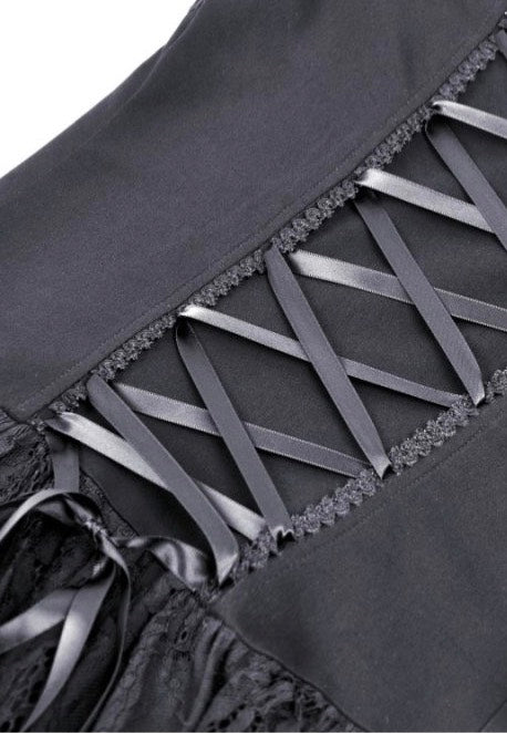 Dark In Love - Gothic Elegant Lady Lace Dovetail - Dress | Women-Image