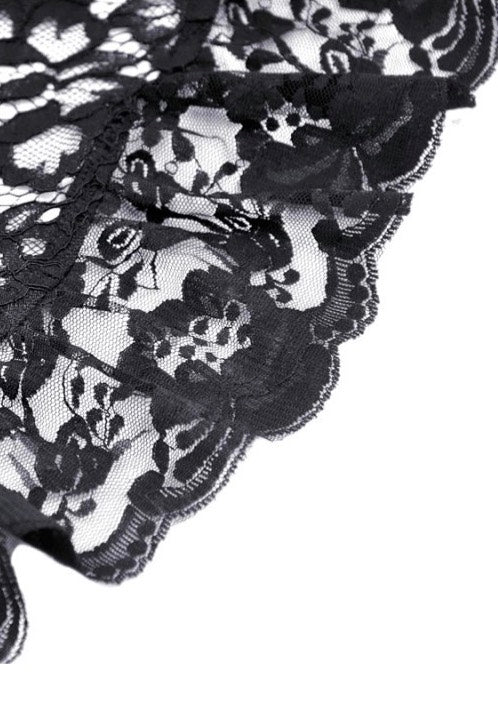 Dark In Love - Gothic Elegant Lady Lace Dovetail - Dress | Women-Image