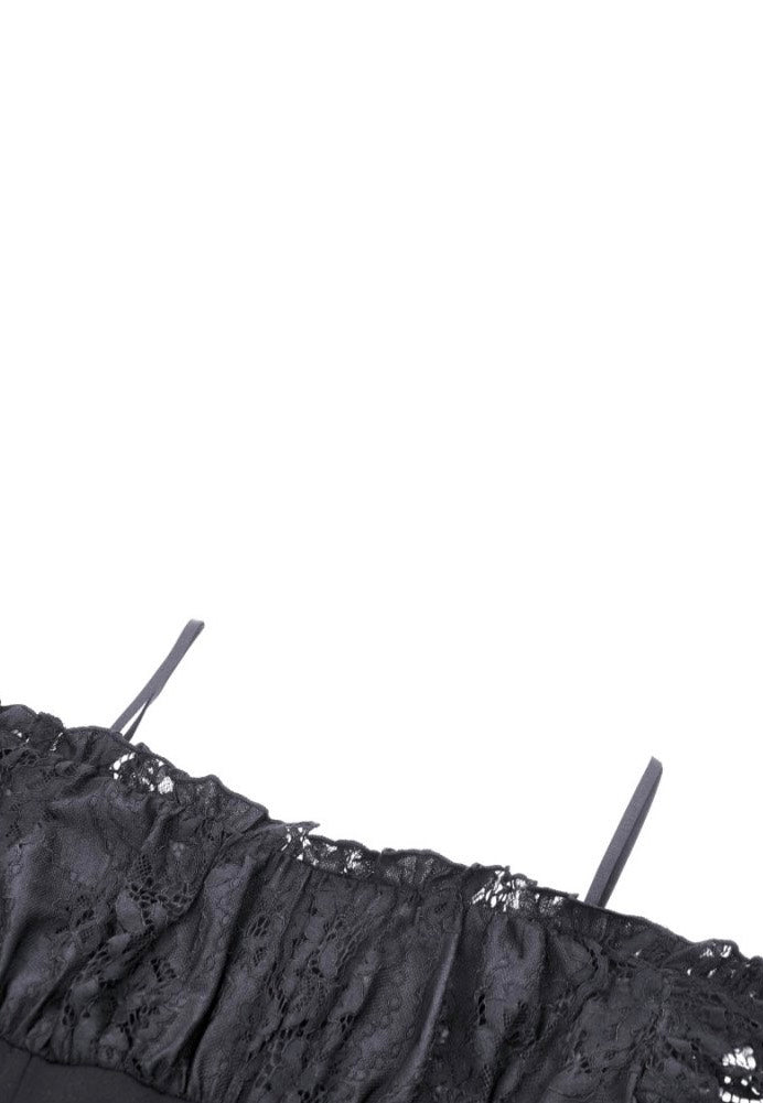 Dark In Love - Gothic Elegant Lady Lace Dovetail - Dress | Women-Image