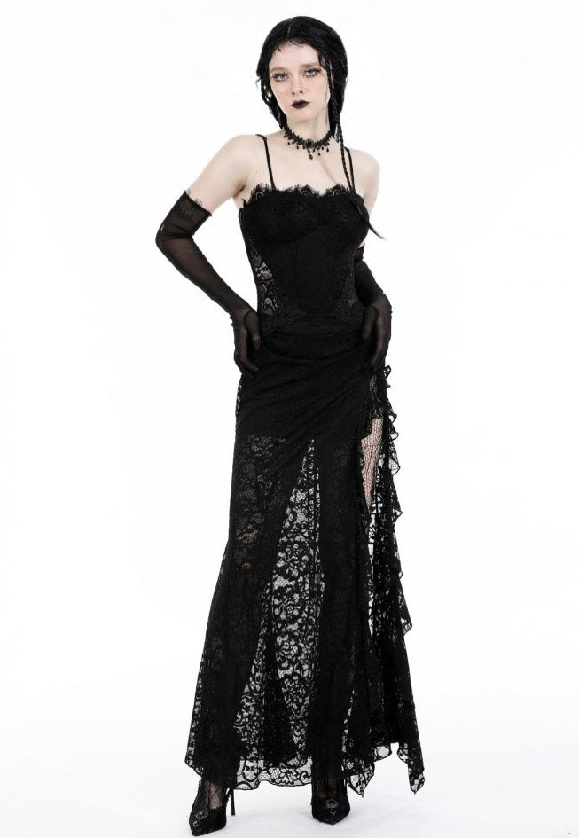 Dark In Love - Gothic Lace See-Through Sexy Waint Lace Maxi Strap - Dr Dark In Love - Gothic Lace See-Through Sexy Waint Lace Maxi Strap - Dr