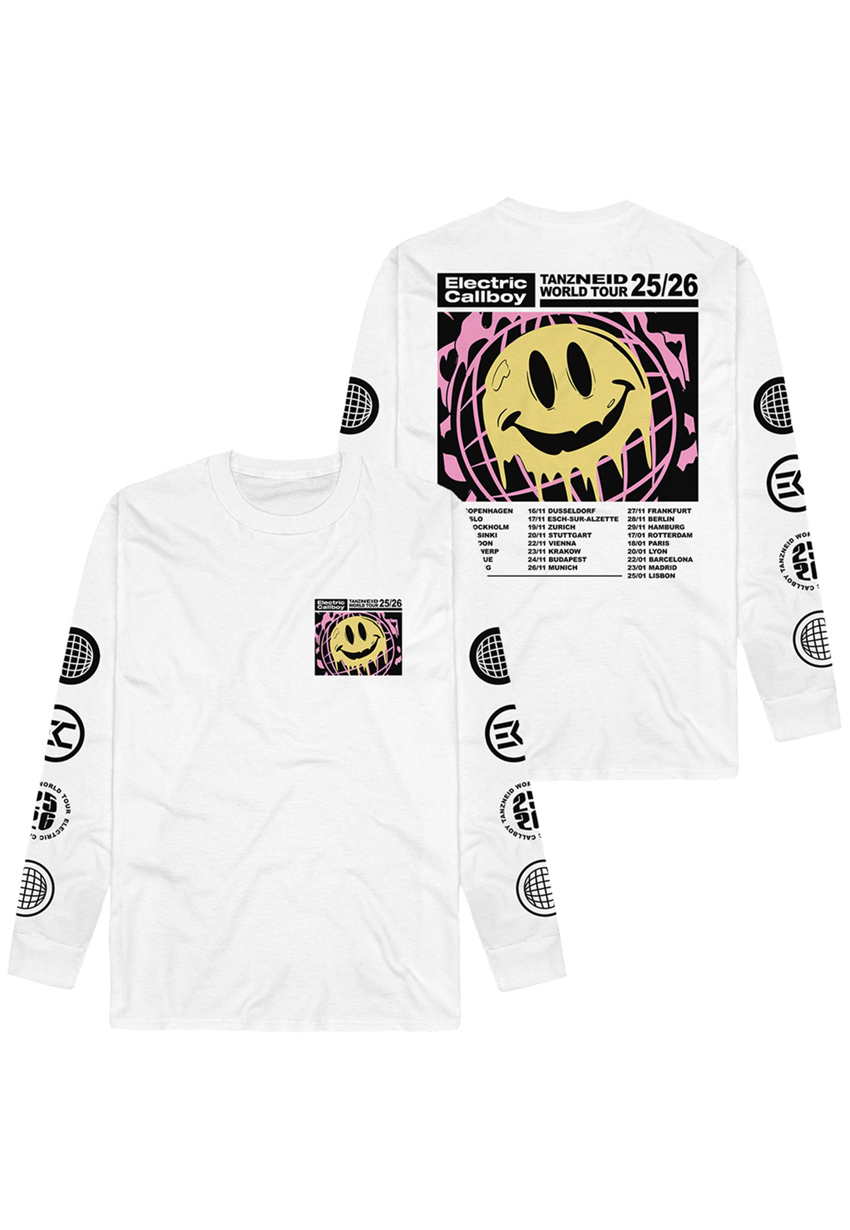 Electric Callboy - Tanzneid World Tour Smile White - Longsleeve