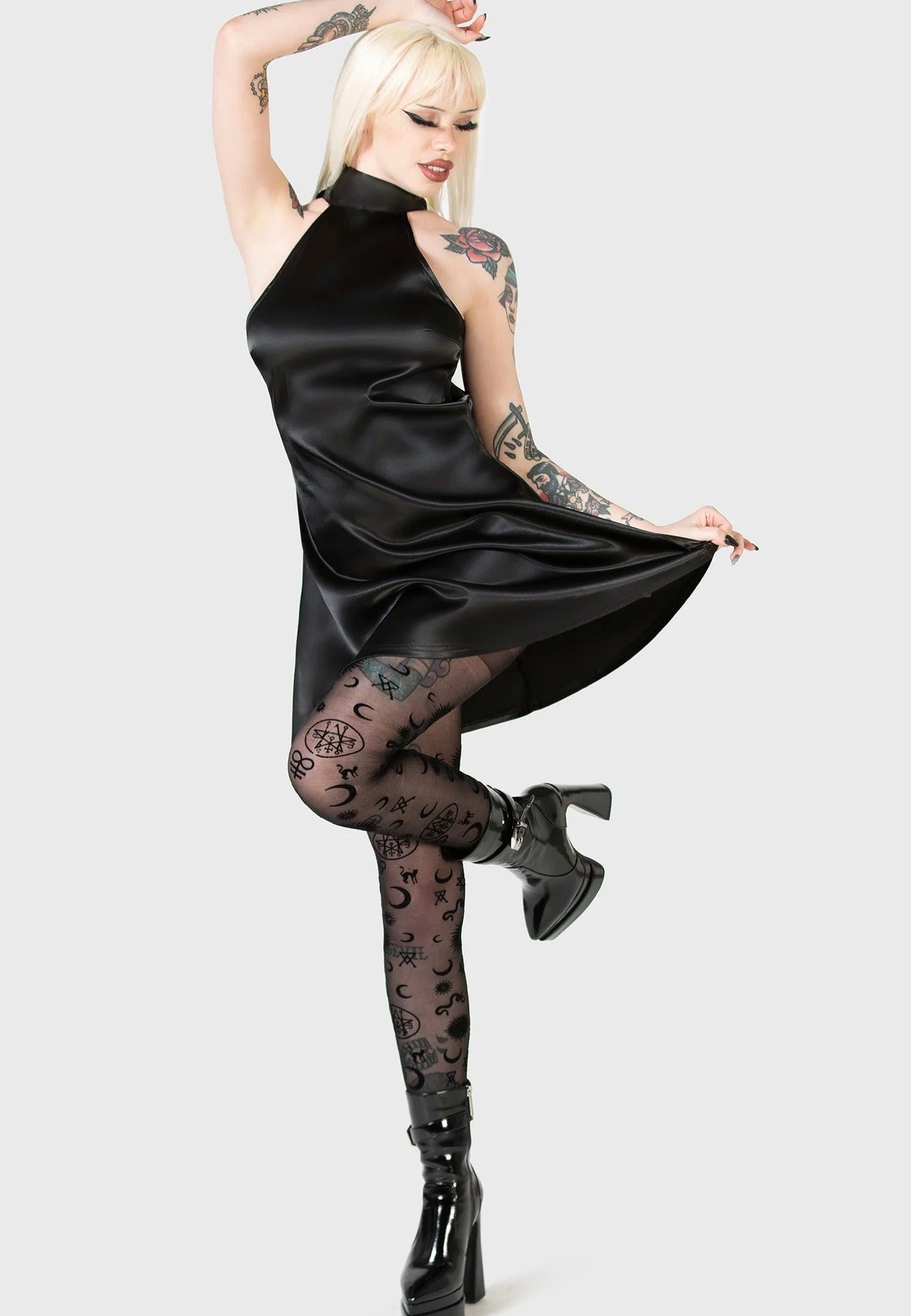 Killstar - Elveena Black Medusa Mini Black - Dress