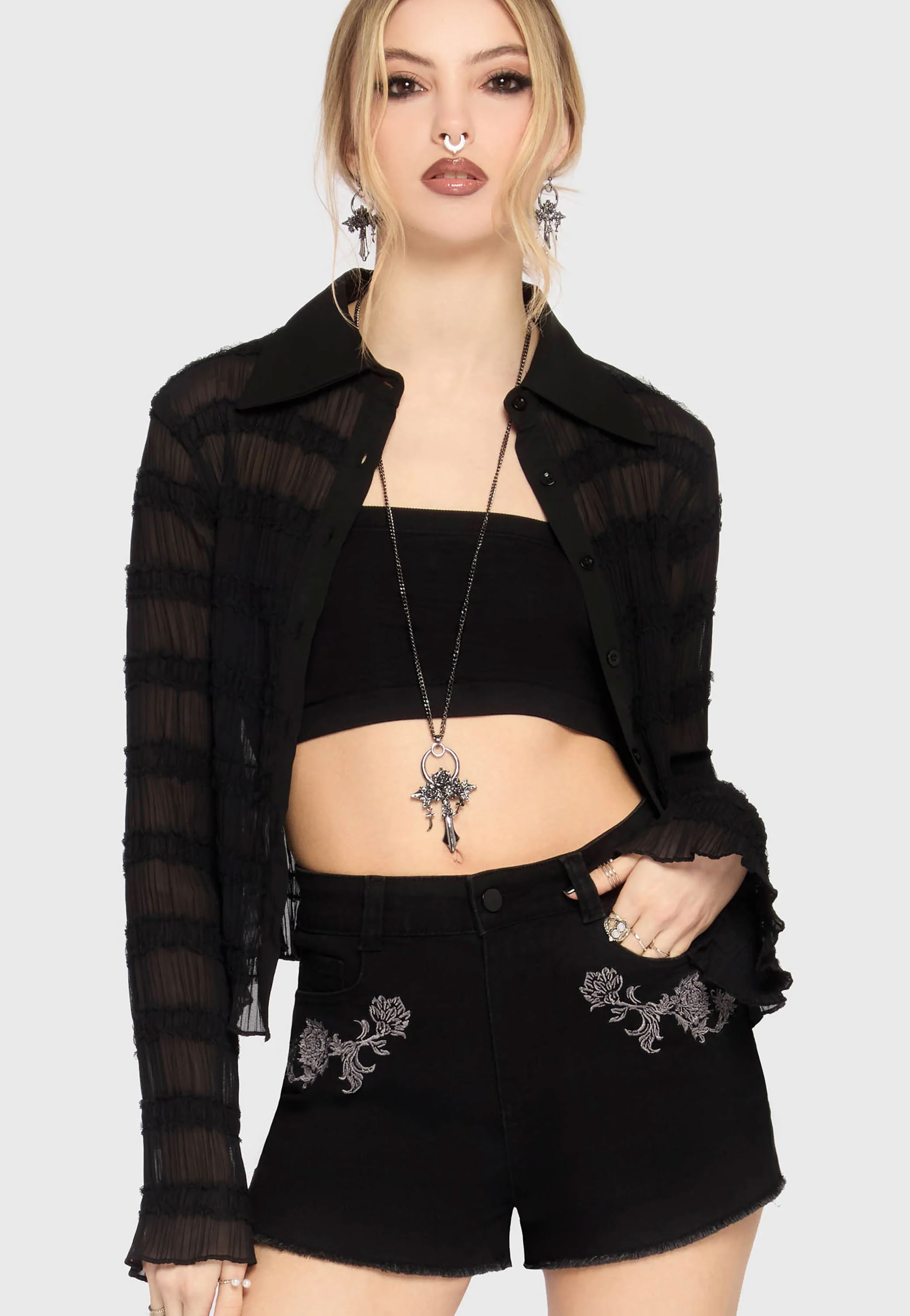 Killstar - In The Hollow Black - Shorts | Women-Image