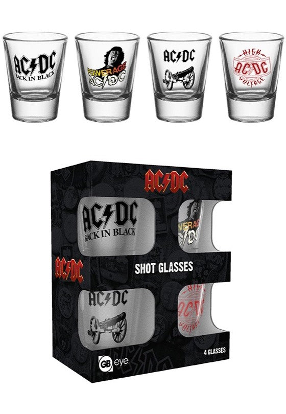 AC/DC - Covers Set of 4 Shooters - Glasses
