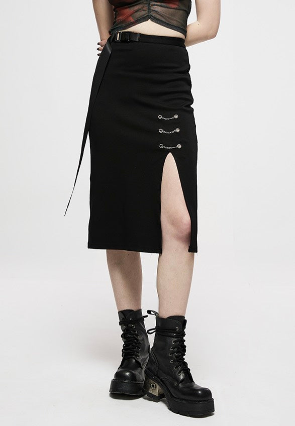 Rodent Grunge Maxi Skirt (Black) main image 1