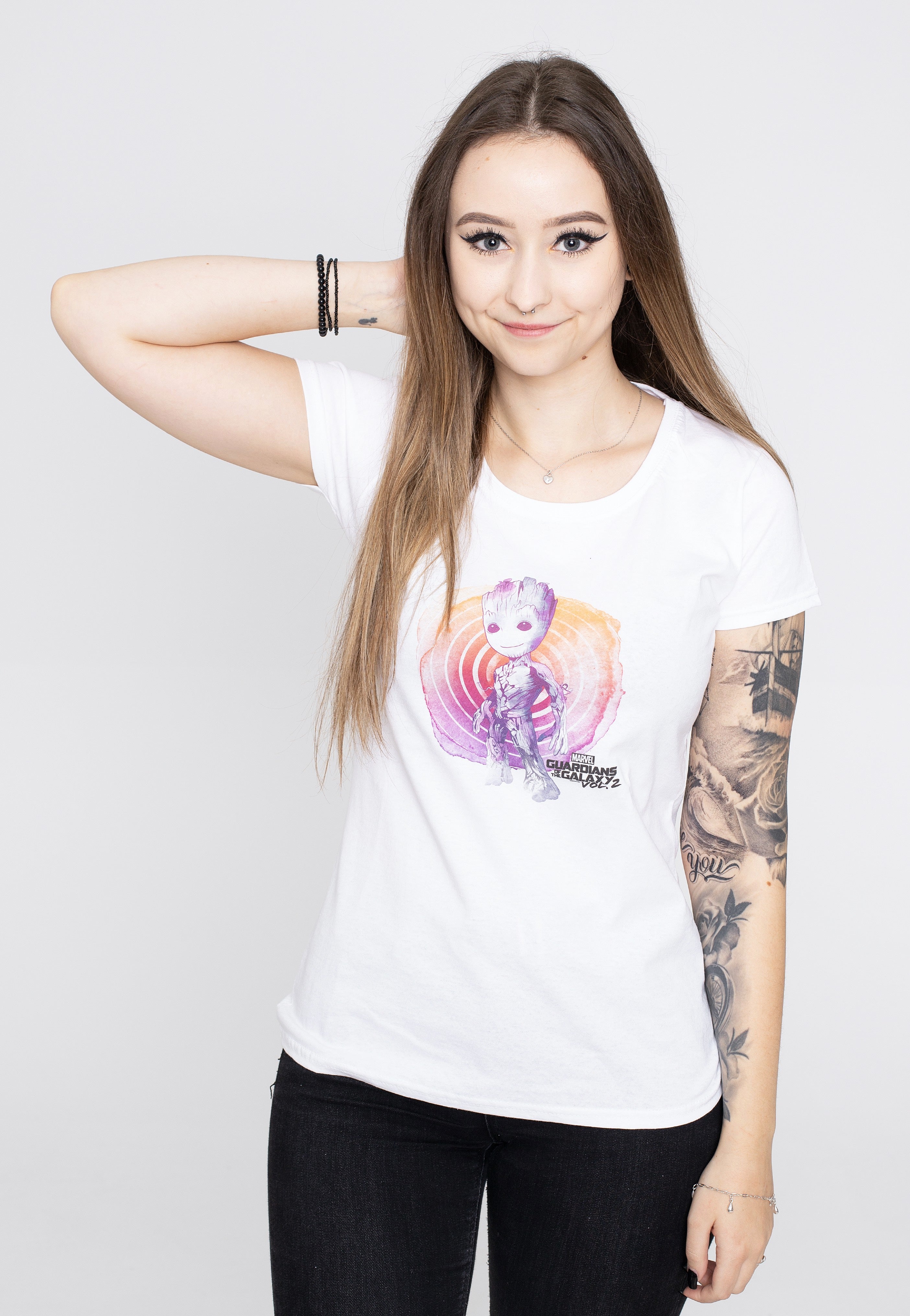 Guardians Of The Galaxy - Groot Watercolor White - Girly | Women-Image