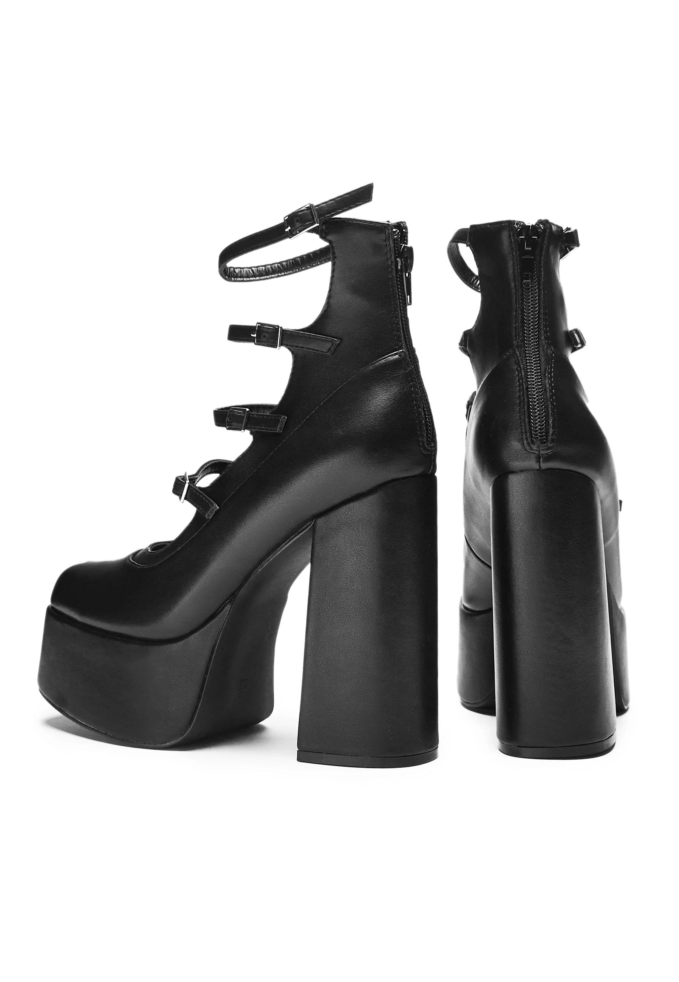 Koi Footwear - Gurren Strappy Platform Black - Heels | Women-Image